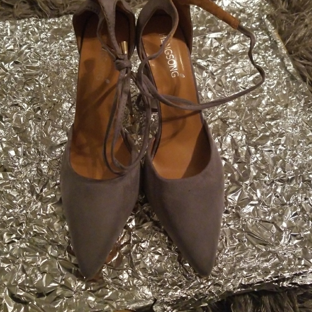 Grey heels new without box