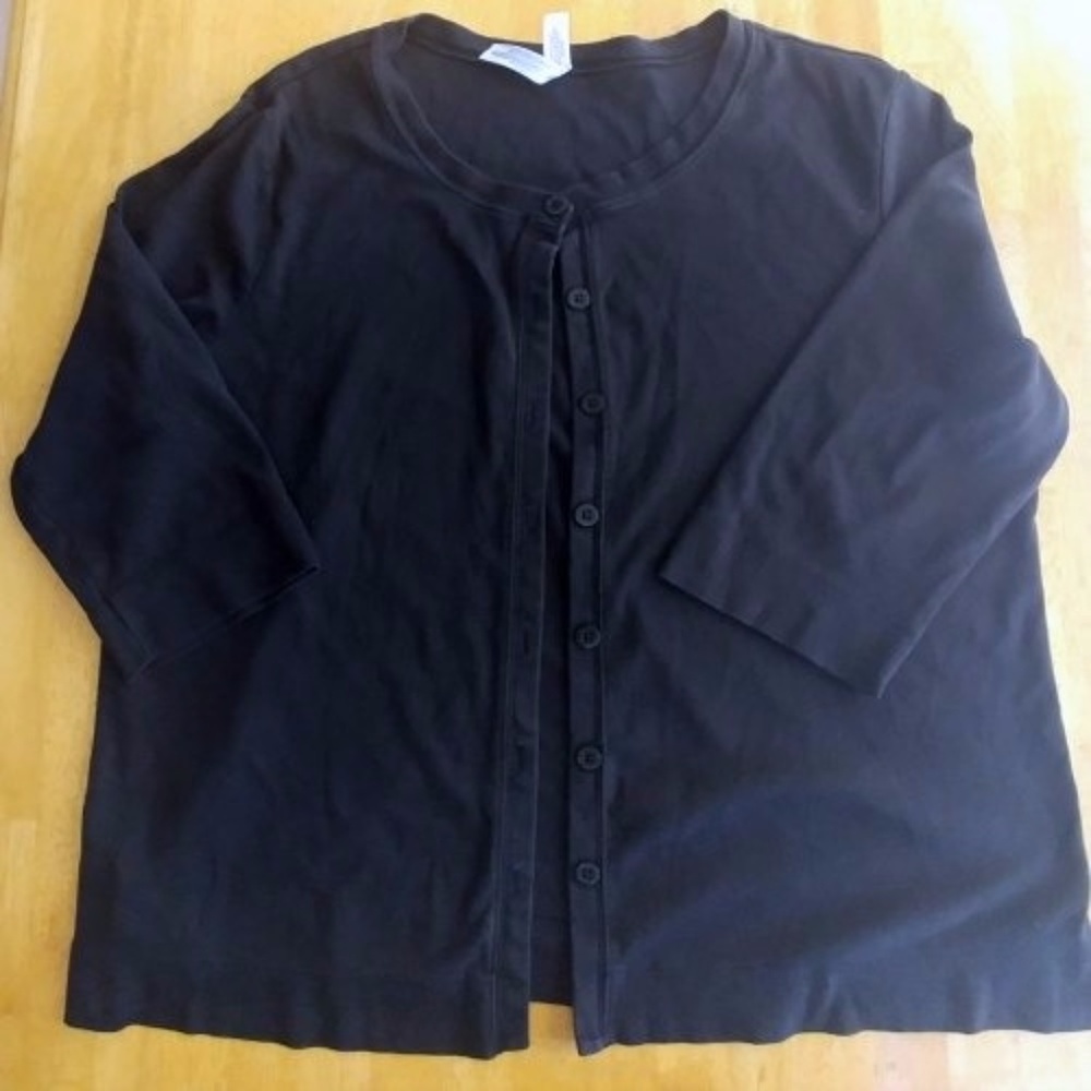 Black 3/4 Sleeve Cardigan XL 16/18
