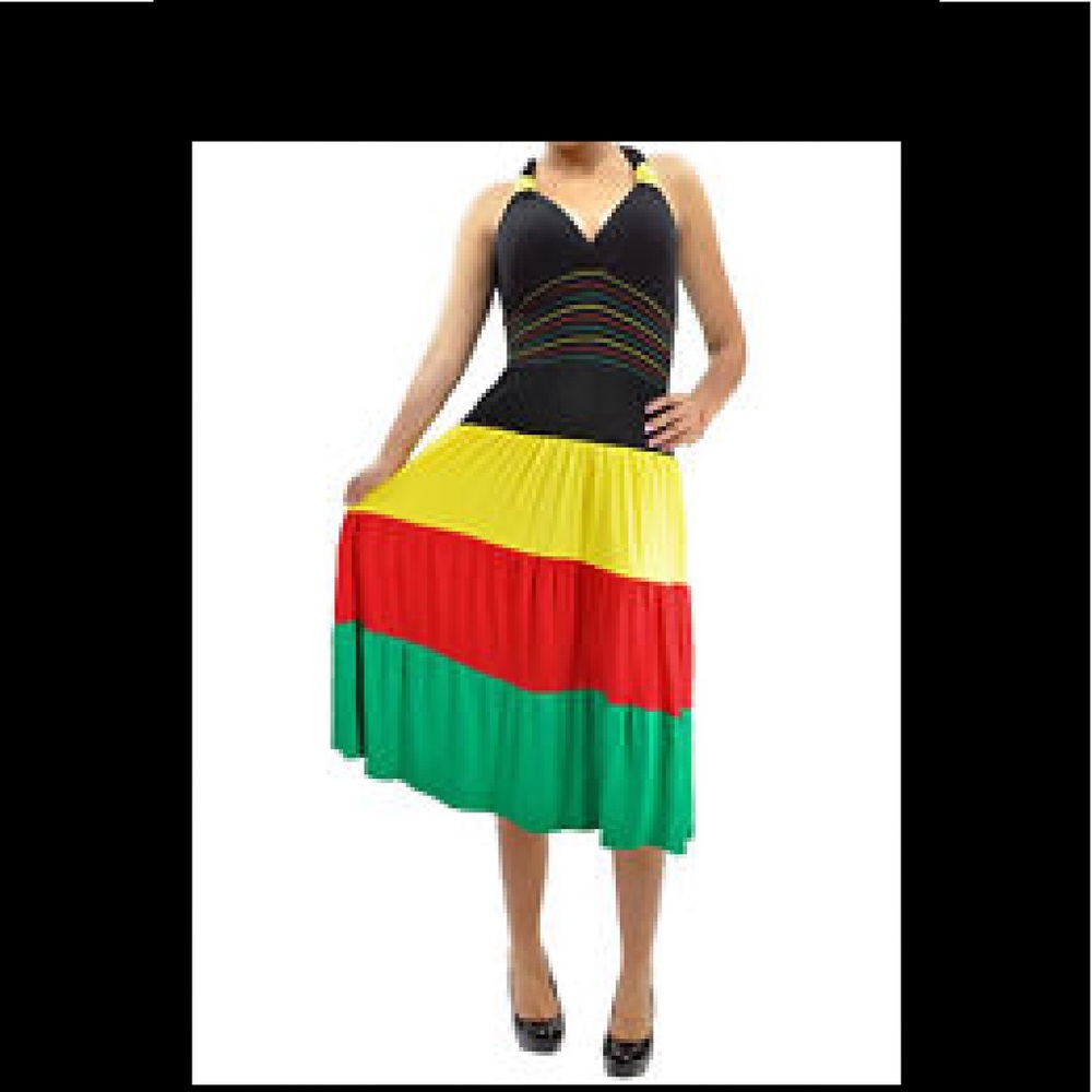 Long maxi dress in Rasta/bob Marley colors - Picture 3 of 3