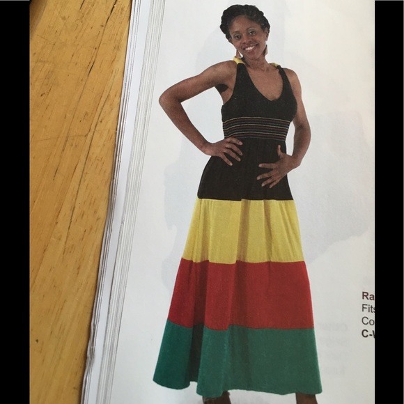 Long maxi dress in Rasta/bob Marley colors - Picture 2 of 3