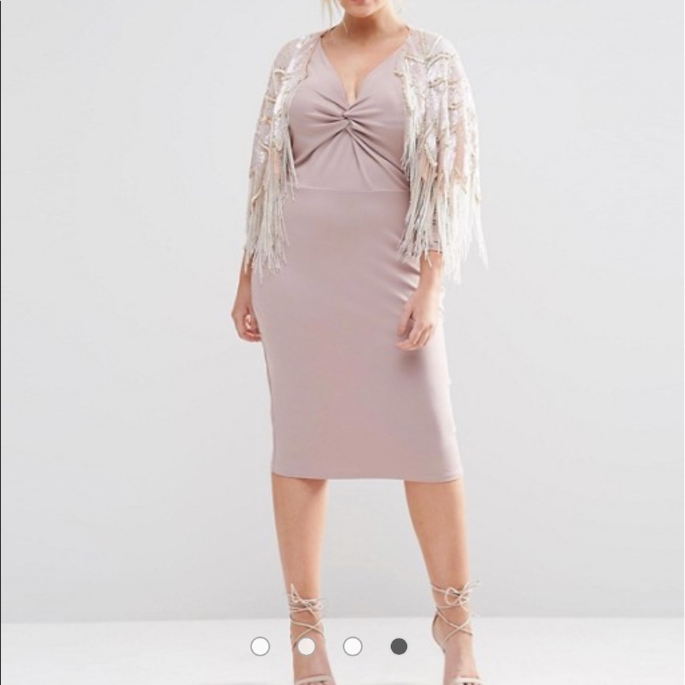 NWT Asos Curve plunge neck midi dress