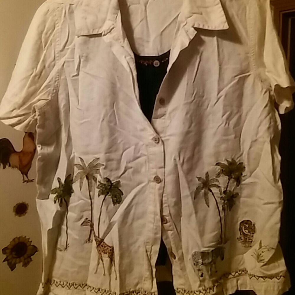 Women's button down with built in top