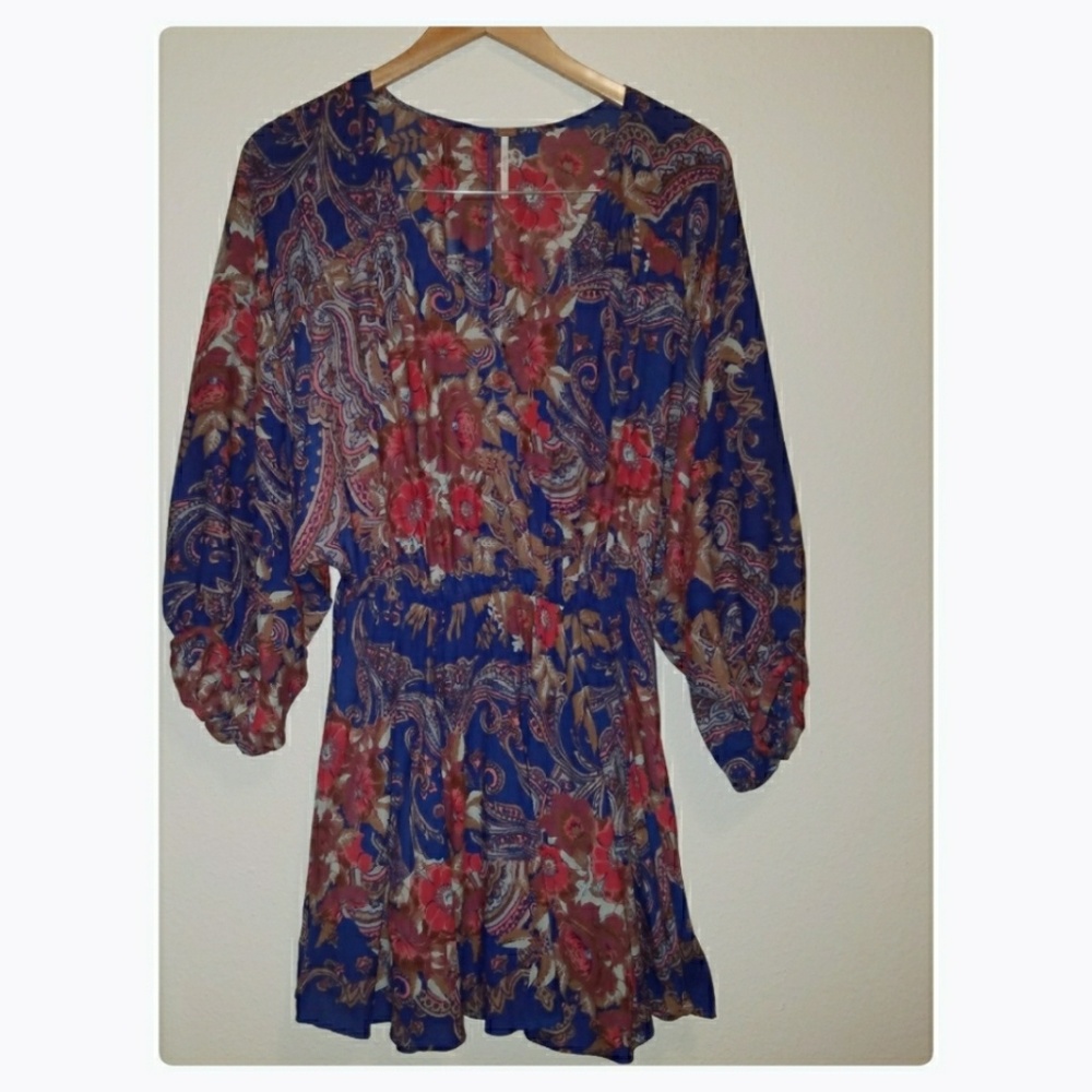 Super cute gypsy floral free people dress top XS