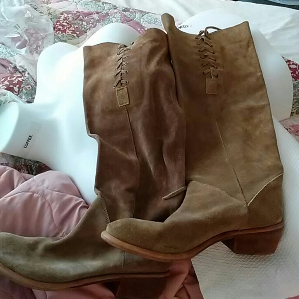 Nx by bronx knee high suede riding boots