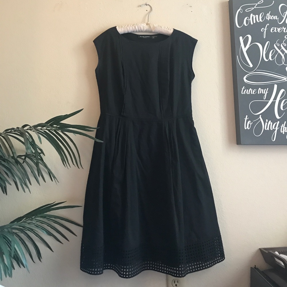 Little black dress with hem detail