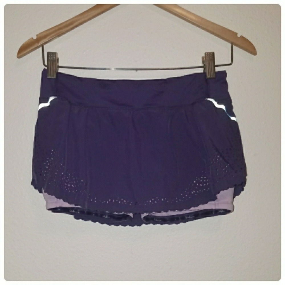 Lululemon running skort skort laser cut purple 4