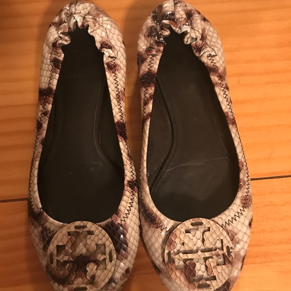Tory Butch snake skin flats