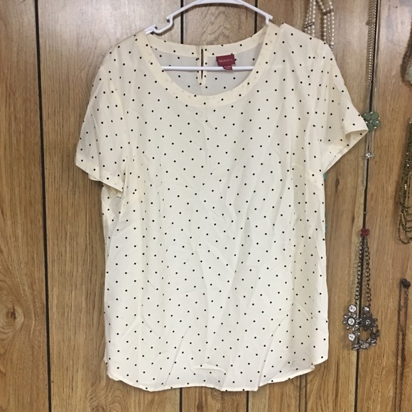 Merona Tops - Cream blouse with polka dots