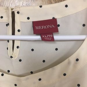 Merona Tops - Cream blouse with polka dots Merona Tops - Cream blouse with polka dots