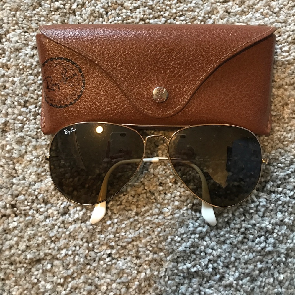 Gold ray ban aviators