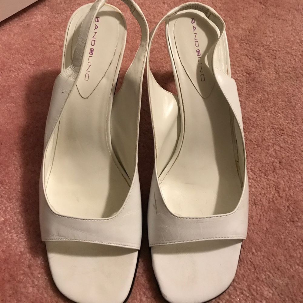 White Sling Back Heels - WORN 1x