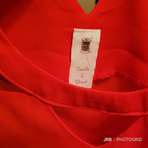 🚫SOLD🚫Anthro Red cut out blouse - Picture 2 of 5