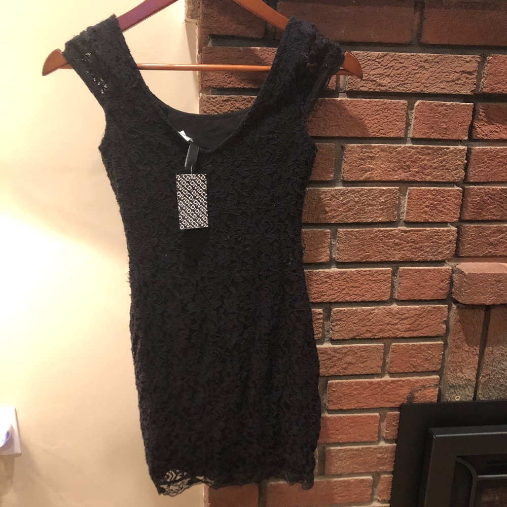 Black extra small dress with lace