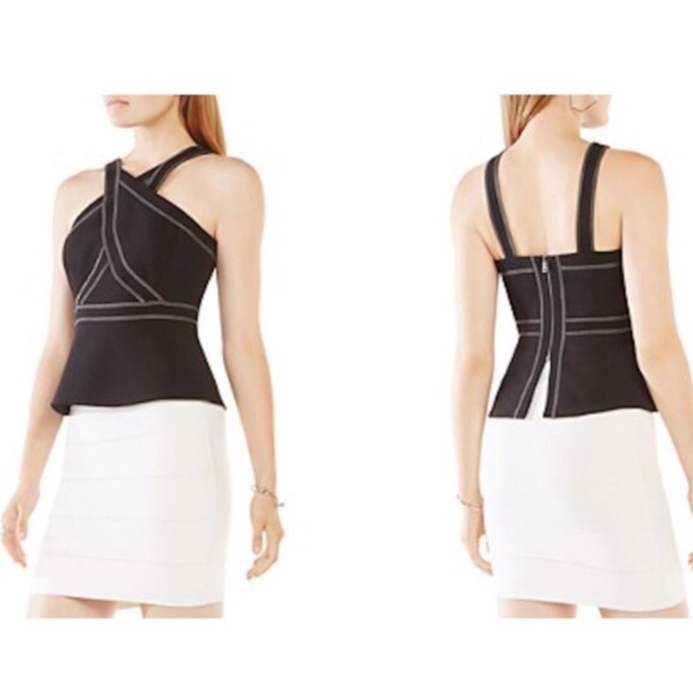 BCBG Janelle Corp Top Black