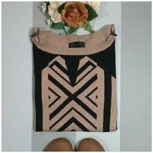 Worthington Tribal Print Short Sleeve Sweater (M)