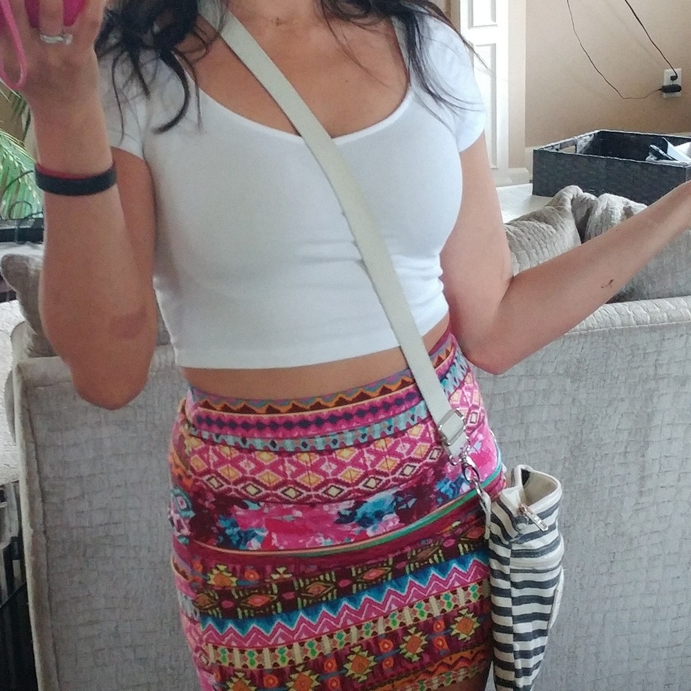 Cute outfit crop top and mini skirt