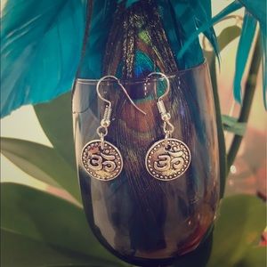 Om earrings in silver