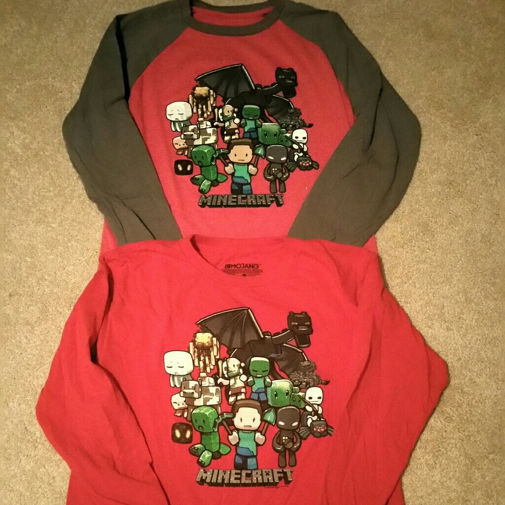 2 boys Large Minecraft shirts