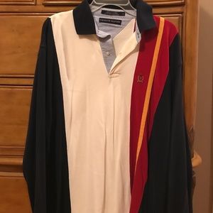 Long sleeve multicolored polo