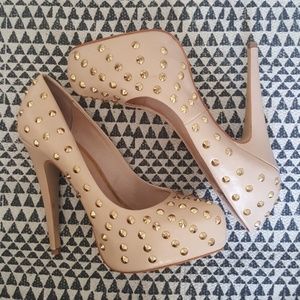 Gold Studded Heels
