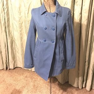 Corduroy blue light pea coat.