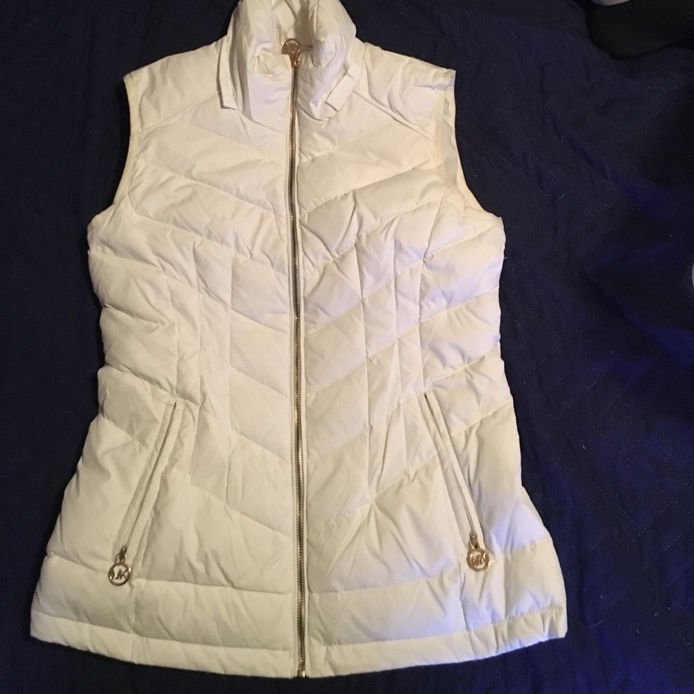 White Michael Kors Puffer Vest