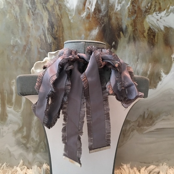 SOLD DIOR Crystal & Porcelain Rose Large Necklace - Picture 4 of 8