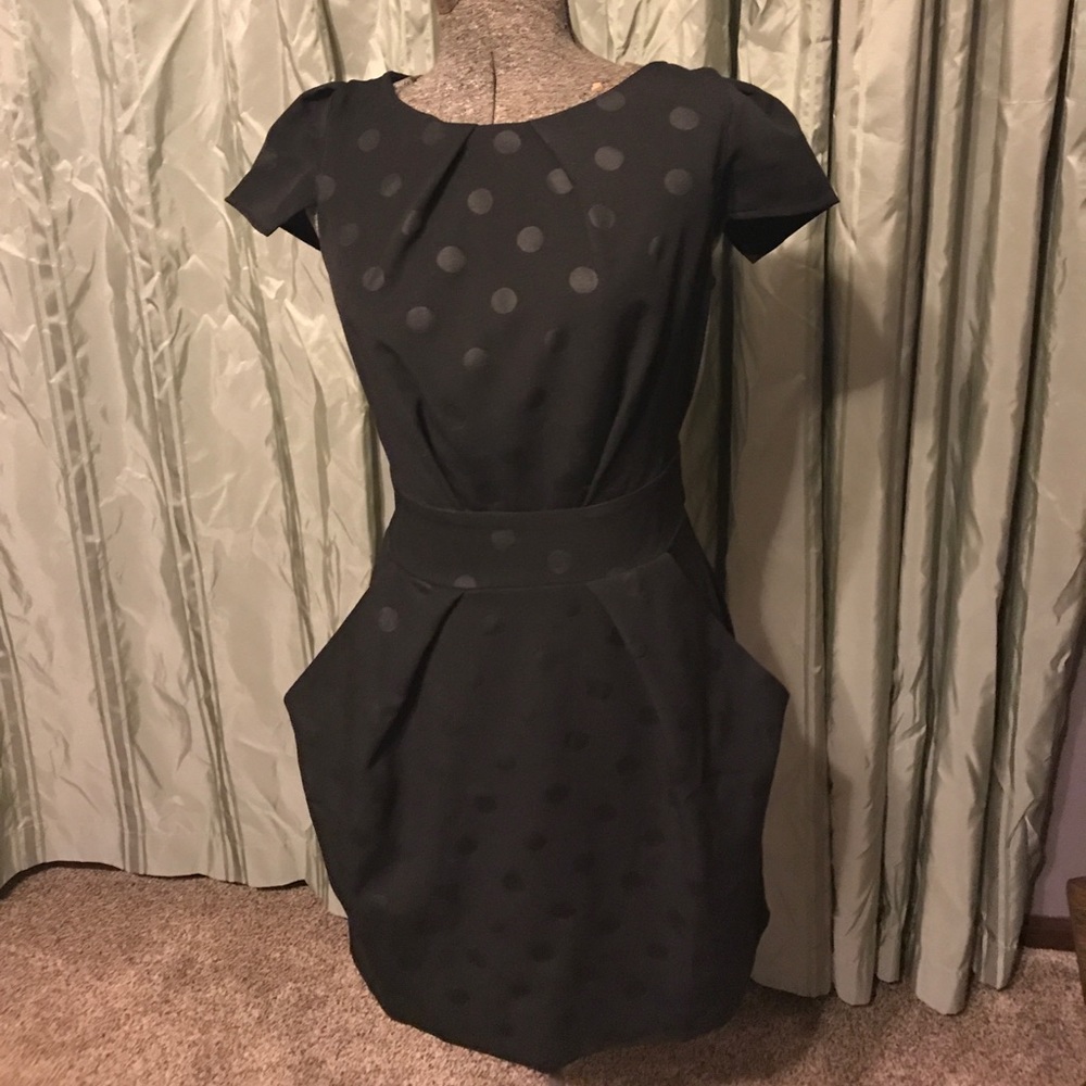 Black polka dot dress with pockets and Back bow