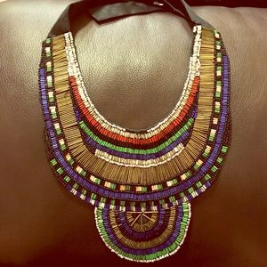 Beaded bib necklace