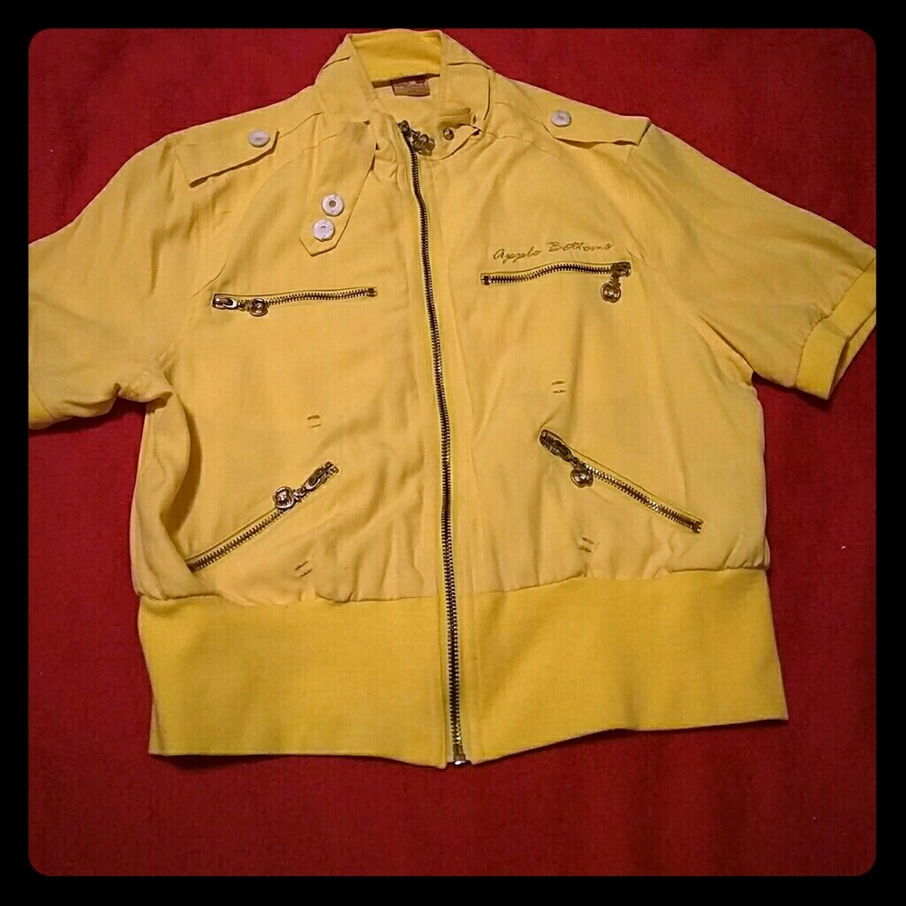 Apple Bottoms Yellow Silk mini jacket like new