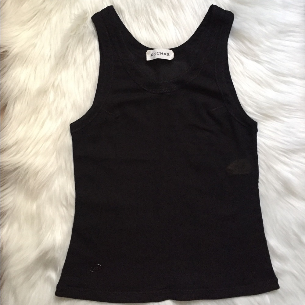 ROCHAS Sheer Black Top Size S