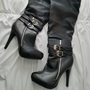 Sexy Night Clubbing High Heeled Black Boots