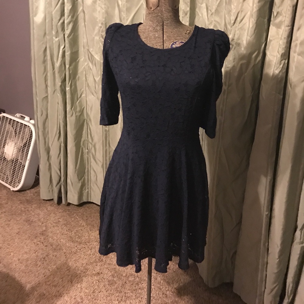 Navy blue lace dress