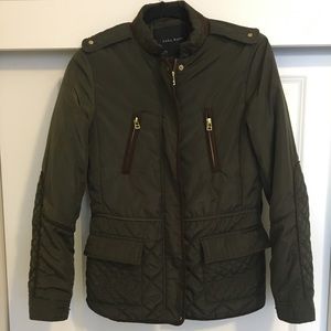 Green light weight quilted Zara jacket