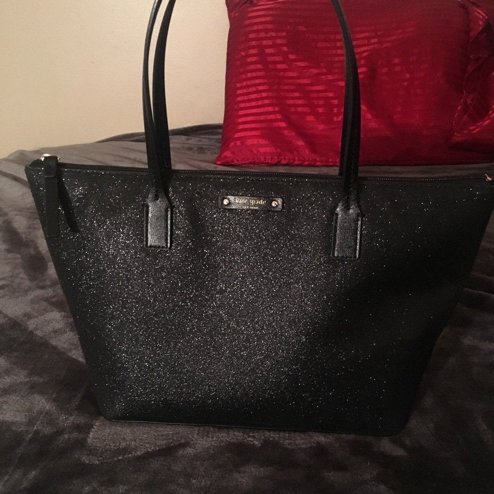 Kate spade black glitter purse