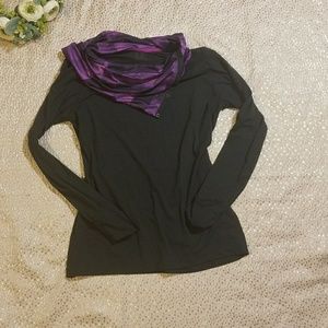 Mondetta purple cowl neck athletic long sleeve