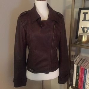Blanc Noir dark brown faux leather jacket