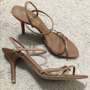 Tan colored strap heels