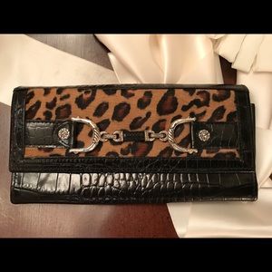 Brighton wallet with faux cheetah fur. Never used