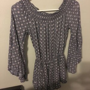 Pink blue and white romper