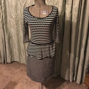 Polka dot peplum dress