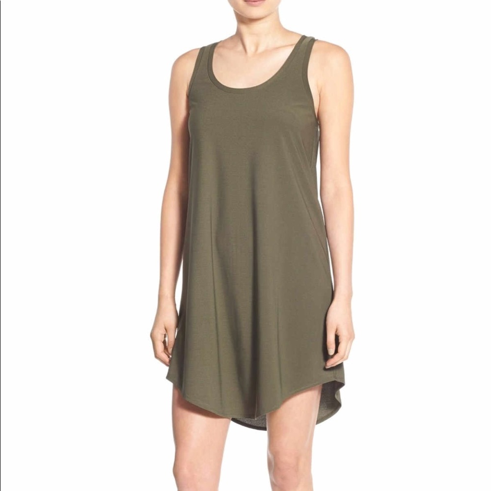 Leith brand tank dress in olive xs