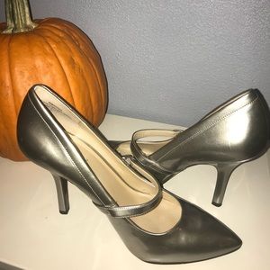 Silver Nine West heels