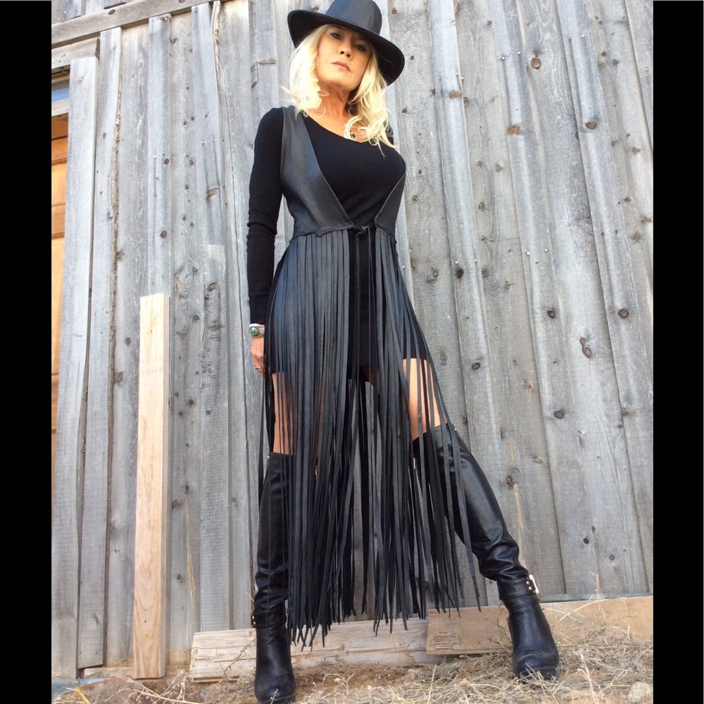 Women’s Black Deerskin Leather Vest