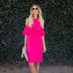 Hot pink, fine day ruffle dress