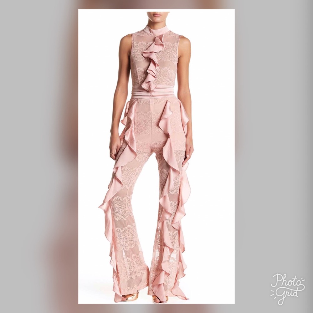 WOW Couture Dusty Pink Ruffle Jumpsuit