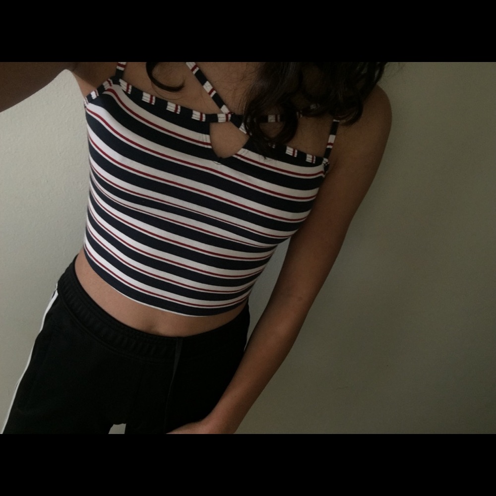 Cropped striped top