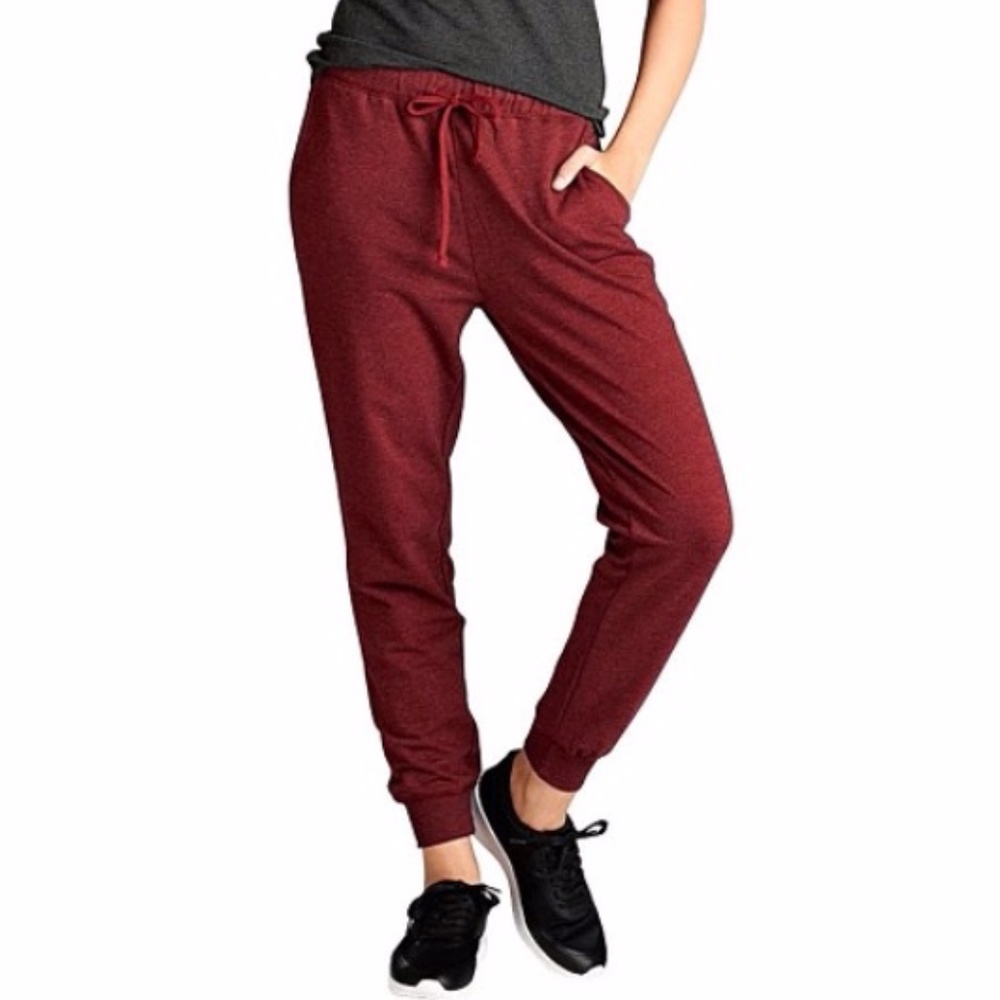 •burgundy joggers•