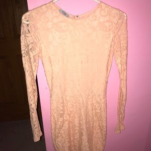 Tobi light pink lace dress