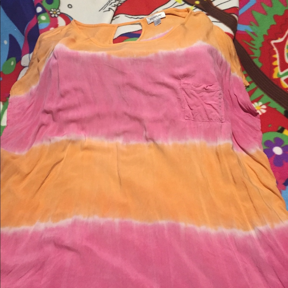 Bold colorful tie dye blouse